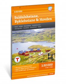 Turkart Suldalsheiane, Bykleheiane & Hovden 1:50 000