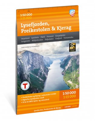 Turkart Lysefjorden, Preikestolen & Kjerag 1:50 000 / 1:15 000