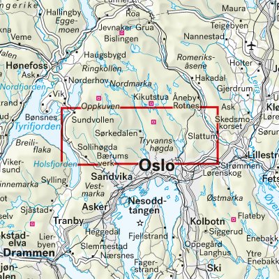 Løypekart Nordmarka sør 1:20 000