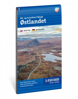 Bil- og turistkart Østlandet 1:350 000