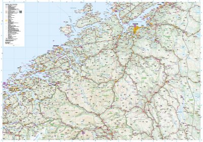 Bil- og turistkart Midt-Norge 1:350 000