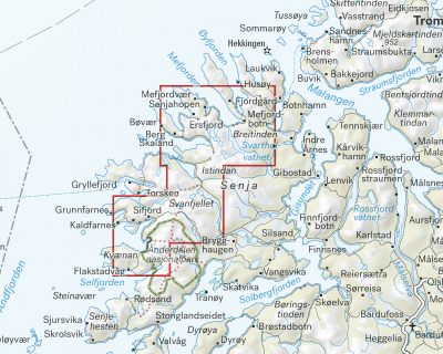 Oversikt Høyfjellskart Senja