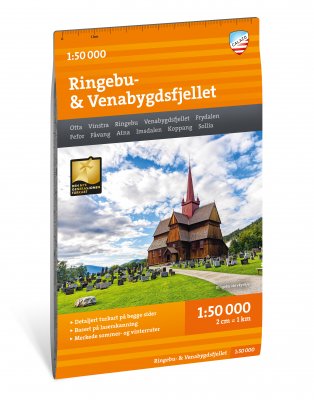 Turkart Ringebu & Venabygdsfjellet 1:50 000